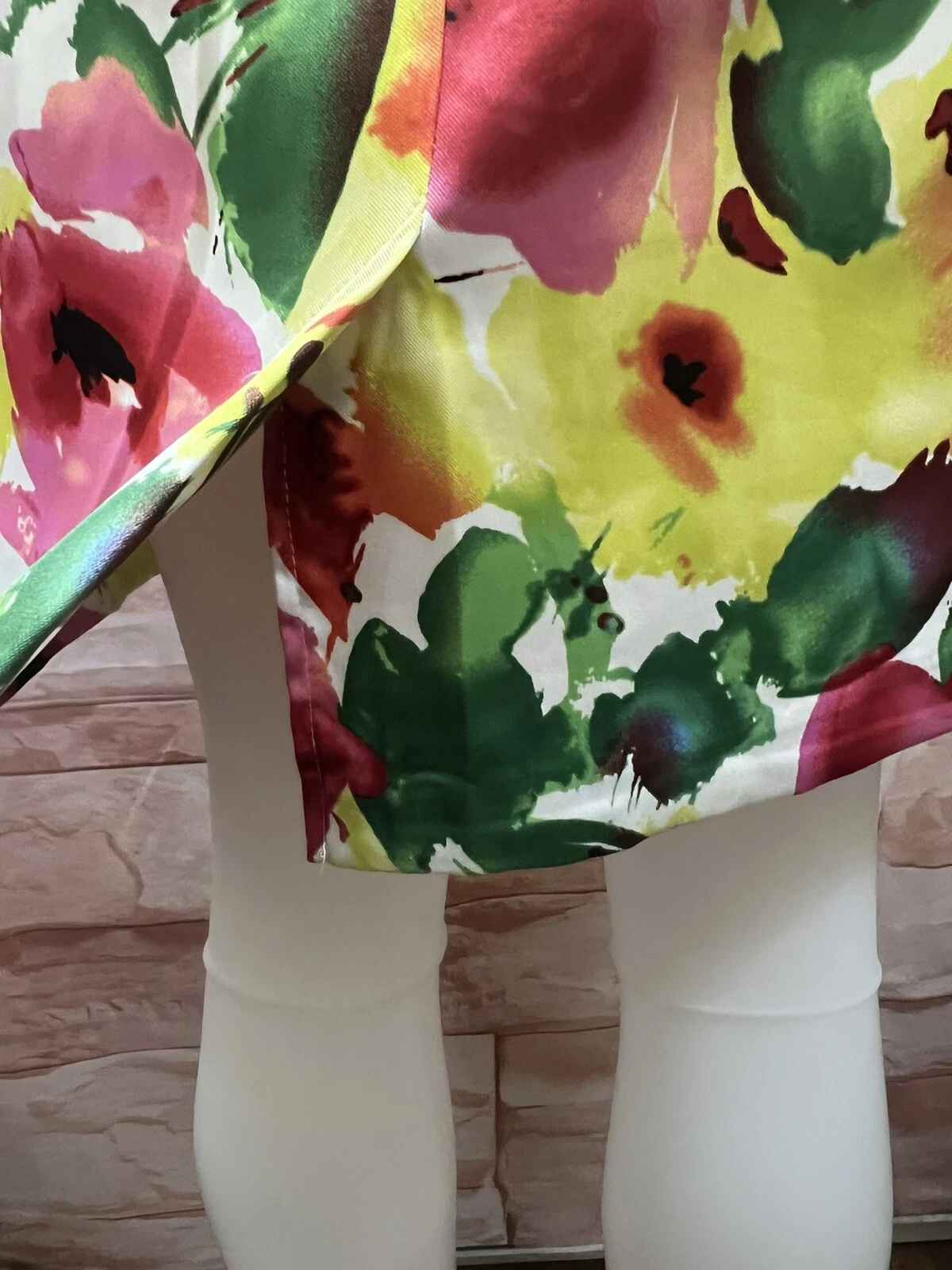 Abito Alyx tubino smanicato verde rosa zip floreale formale lavoro tg 10 nuovo senza etichette