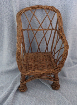 Ancienne Chaise De Poupée En Vannerie Début 20e - Bleuette Jumeau Gaultier