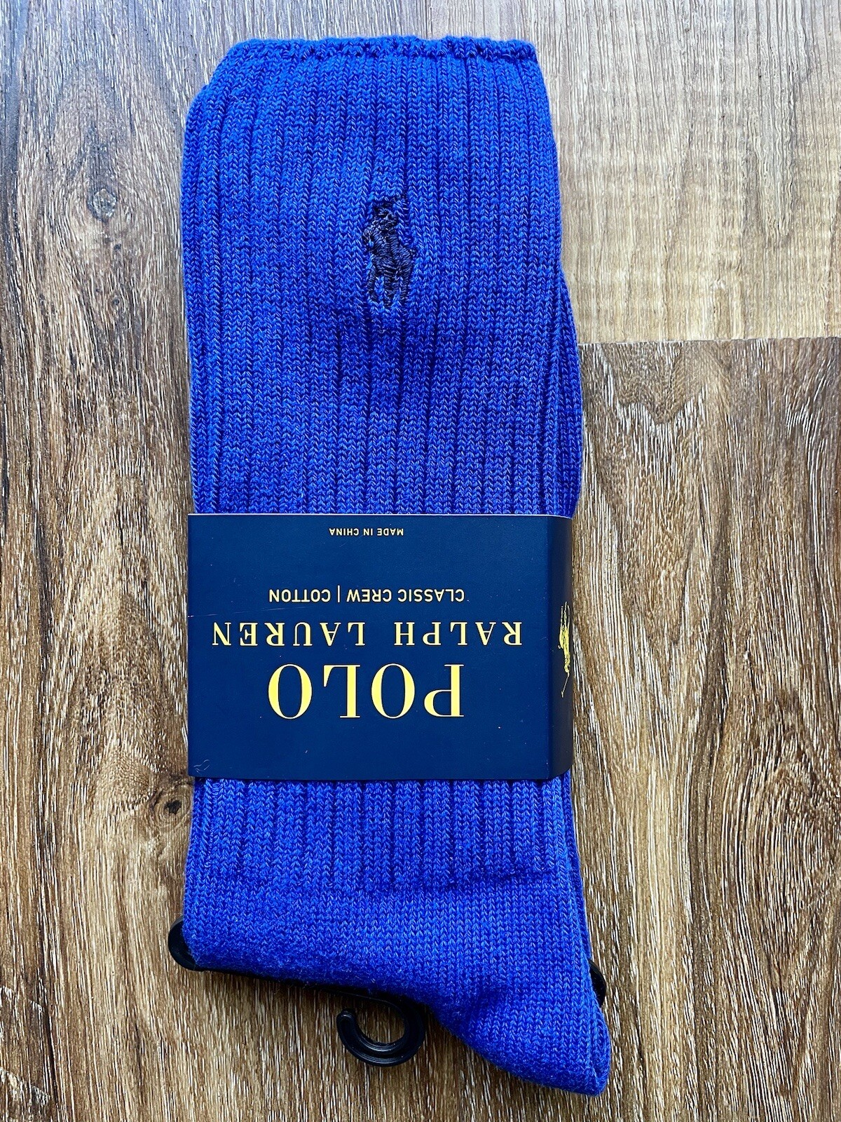 Polo Ralph Lauren Calze Classiche Crew Cotone Firmate Pony Blu Reale