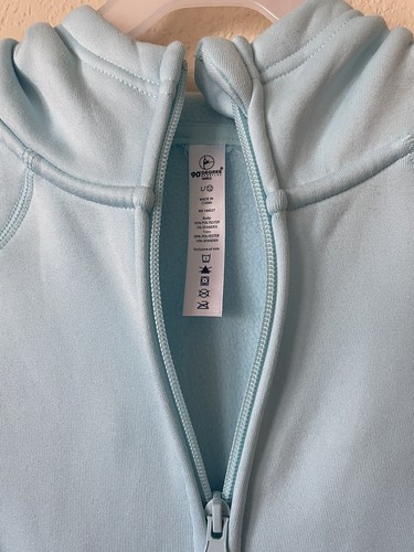 90 Degree By Reflex Blue Thumbholes Girls Zip Up Fleece Hoodie Jacket Size L 12 - Picture 5 of 5