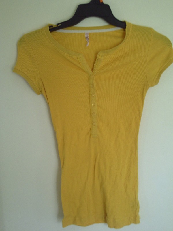 RUE 21 GIRLS 'S YELLOW SHORT SLEEVE TOP SHIRT  SIZE M