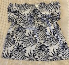J.Crew Crewcuts Girls Top Hawaiian Tropical Navy White Cotton Gauze Size 4-5 — photo 1