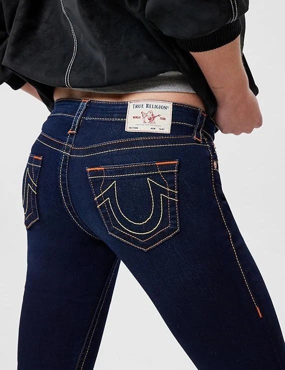 True Religion Billie Mid Rise Straight Women’s Jeans Size 26 Blue - Image 3 of 4