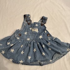 Oshkosh B  gosh Infant Girls Denim Star Print Overalls Skirt