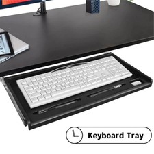 22x15" Under Desk Keyboard Mouse Drawer Tray Silent Slide Rails for Home Office
