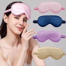 Soft Silk Sleep Eye Mask Comfortable Light Blocking Blindfold For Travel Rest