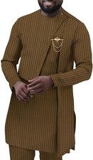 Dashiki Stripe Blazer and Pants 2 Piece Set Suit Party Wedding Evening