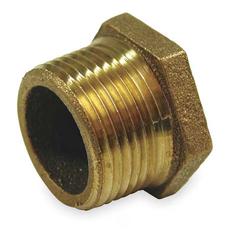 Zoro Select 1Vga1 Hex Bushing Red Brass Hex Bushing, 1 1/2 In Male Npt X 1 In,