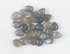 AAA Natural Gray Moonstone Cabochon Pear Shape Loose Gemstone