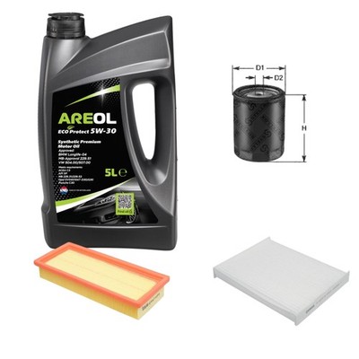 STELLOX Inspektionspaket AREOL ECO Protect 5W-30 5L für Fiat Punto 188 1.2 60