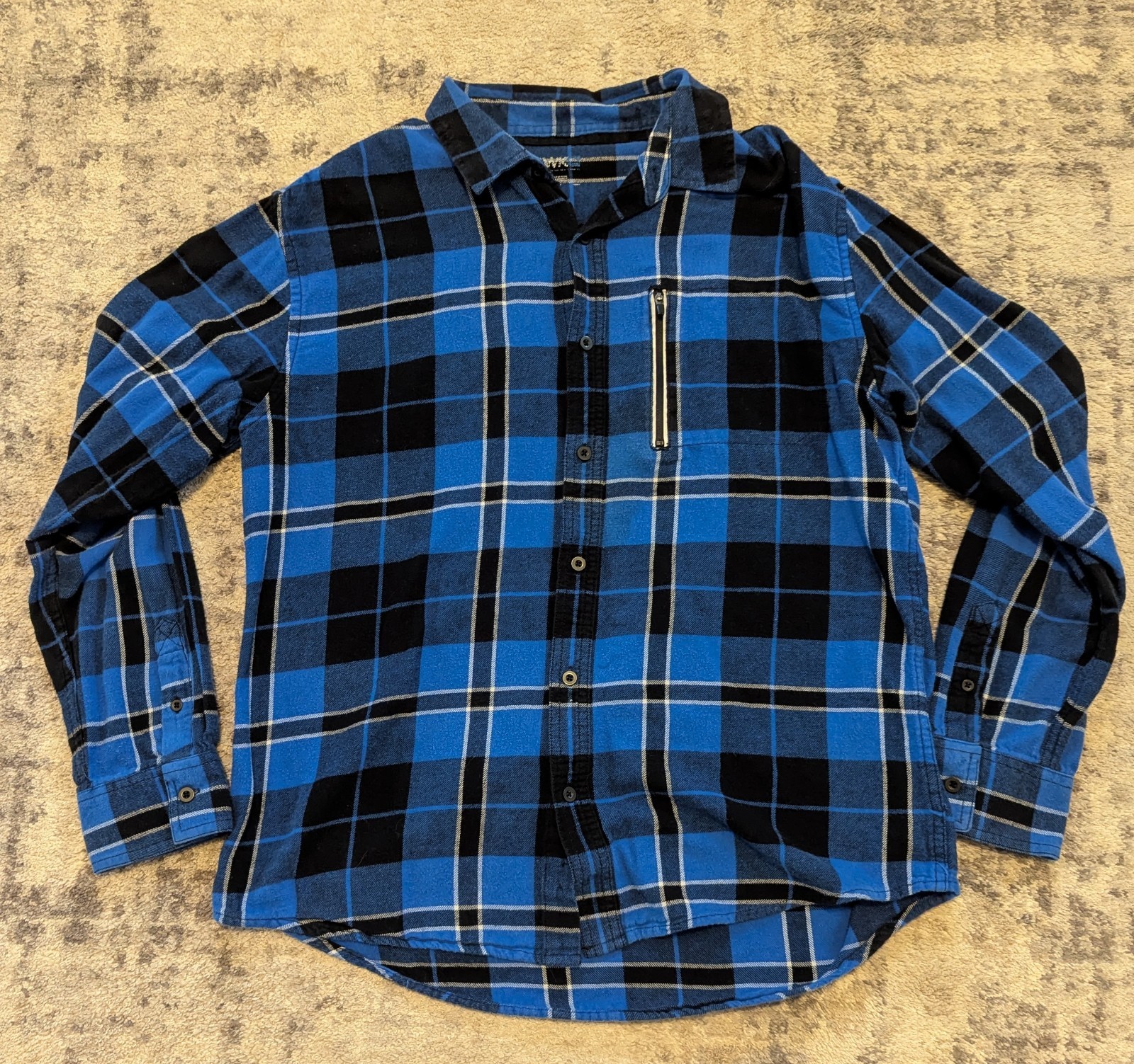 Tony Hawk Men's Size L Blue Plaid Flannel Button Up Long Sleeve Shirt