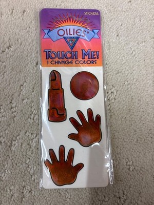 vintage oilies liquid crystal stickers lipstick and hands