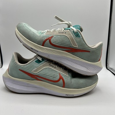 Nike Women's Air Zoom Pegasus 40 - DV3854 300 - Jade Ice / White - Red - Size: 8