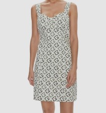 Guess Women's Green Beatrice Logo Print Sleeveless Structured Dress Size L