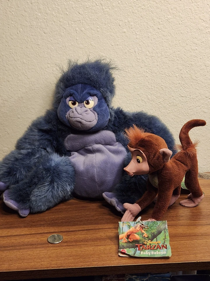 Lote de Peluche Disney Tarzán 1999 Terk Gorila Applause & Baby Baboon Mattel De Colección Foto 2 de 4