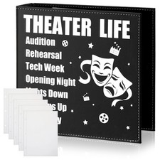 MotiMind Theater Life Playbill Binder with 40 Sheet Protectors 3 Black, White