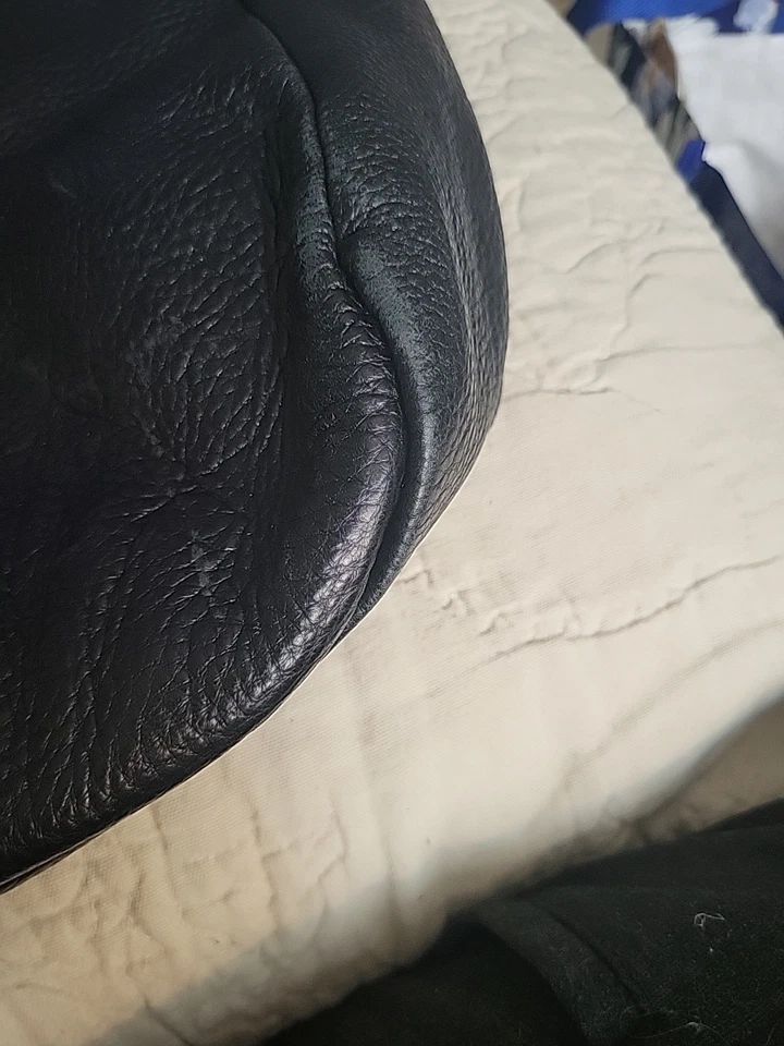 Vintage Lauren Ralph Lauren Large Leather Tote Bag Black Soft Pebbled Leather - Image 3 of 4