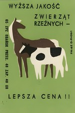 🐎 Vintage Polish Poster (1965) - Retro Farm Animals 24x36” - Premium Matte