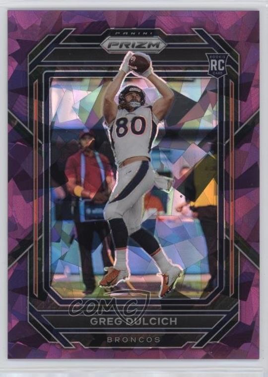 2022 Panini Prizm Rookies Purple Ice /225 Greg Dulcich #360 Rookie RC 0nr3