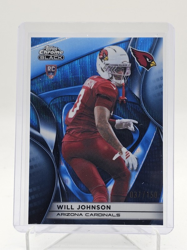 WILL JOHNSON 2025 TOPPS CHROME BLACK ROOKIE BLUE WAVE /150 #101 CARDINALS Q7485