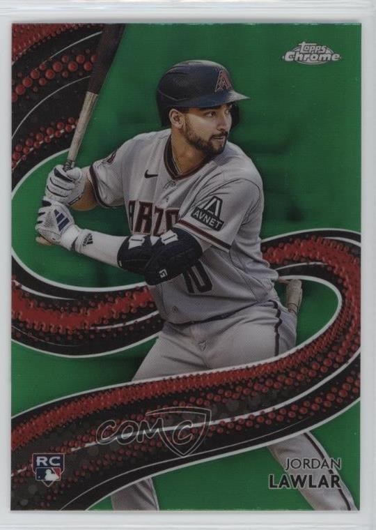 2024 Topps Chrome Strokes Green Refractor 86/99 Jordan Lawlar Rookie RC 0u17