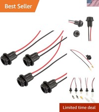 T10 W5W 194 Bulbs Sockets Pre-Wired Connector Pack of 4