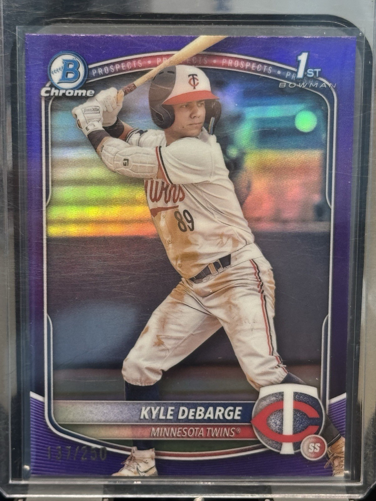 2025 Bowman - Chrome Prospects Kyle DeBarge #BCP-139 Purple Refractor /250 (RC)