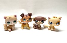 Littlest Pet Shop Dog Cat Figures Lot of 4 LPS