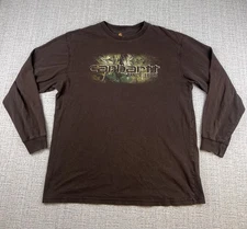 Carhartt Shirt Mens Medium Camo Hunting Real Tree Country Outdoors Graphic Logo