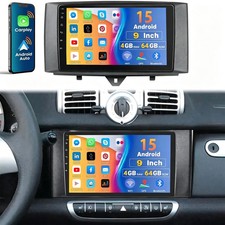 DAB+ 4+64GB F&uuml;r Smart Fortwo 451 2011-2015 CarPlay Android 15 Autoradio GPS Navi