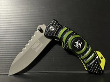 7.5” DEFENDER XTREME Folding Knife ~Open Assist~Glass Break~Belt Cut *BIOHAZARD*