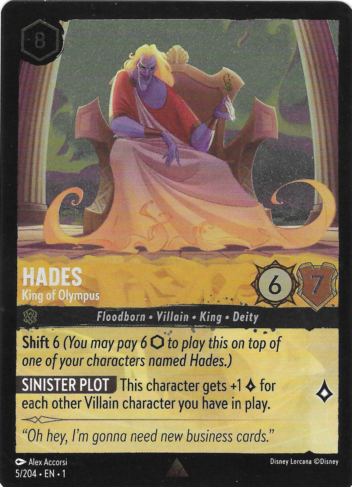 Hades - King of Olympus 5/204 COLD FOIL [Lorcana - The First Chapter]