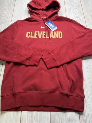 New Nike Men s Cleveland Cavaliers NBA Hooded Sweatshirt Size Small Maroon