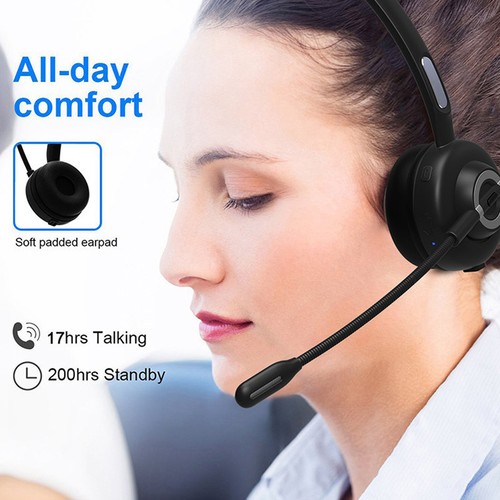 Call Center Headset Noise Cancelling Comfortable Adjustable BT Headset With NEW - Afbeelding 2 van 12