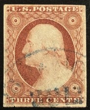 US Stamps - SC# 10 - Used - Type I - Plate 4B - Lite Corner Crease - SCV - $ 200