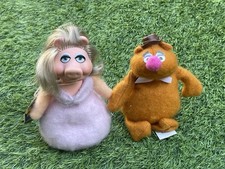 VTG 1979 Fisher Price Muppets Miss Piggy  Fozzie Bear Plush Beanie Beanbag