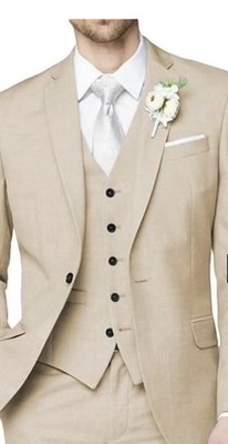 Beige  Suit - 3 Piece Suit Perfect for Wedding And Any Occasion Men s