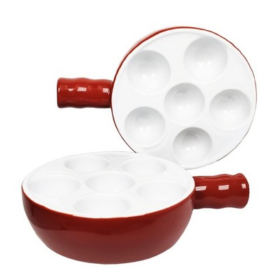 Ceramic escargot baking plate,for appetizers, grilled snails, scallops, 6.22-...