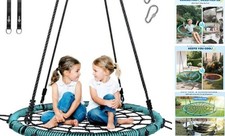750lbs 40" Spider Web Saucer Tree Swing for Kids Adults, Outdoor Net Green