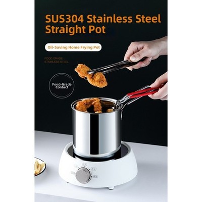 304 Edelstahl Mini Friteuse Topf Kompakte Größe Pfanne für Hausmannskost