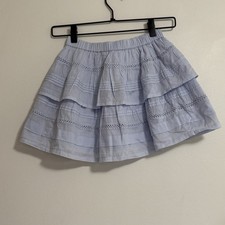J Crew Crew Cuts Girls Large Pull On Cotton Ruffle Skirt Lined Stretch Waist