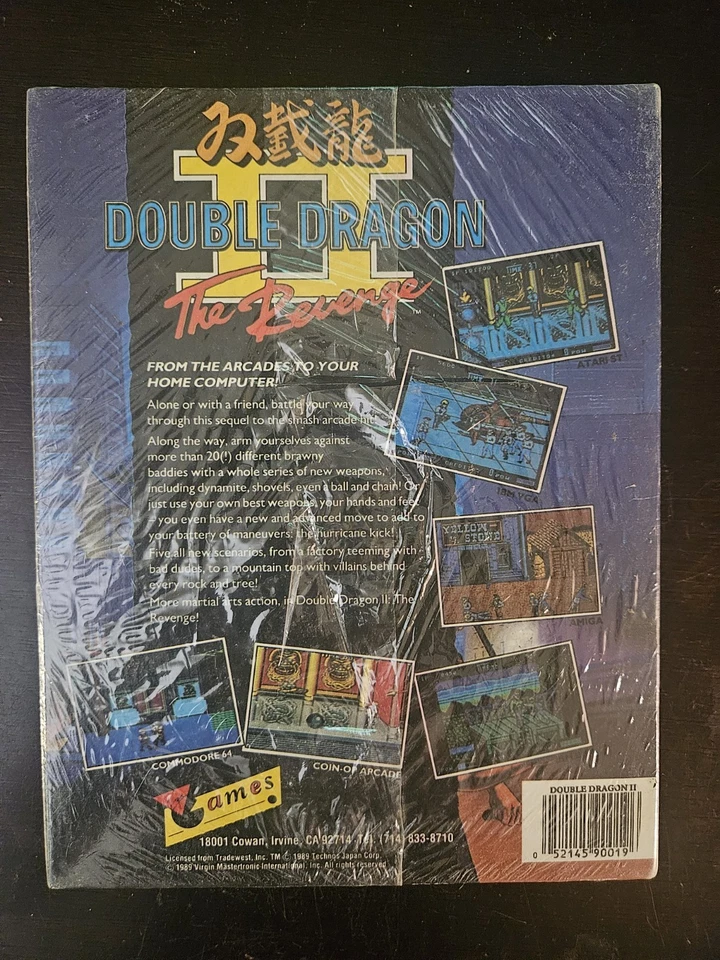 ☆SEALED! RARE 1989 DOUBLE DRAGON II THE REVENGE PC TANDY DISK Vintage Video Game - Image 2 of 4