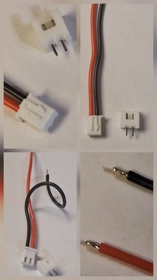 JST-XH 2.54mm Pitch 2 Pin Male Connector with 100mm Silicone Wire Cable w/socket