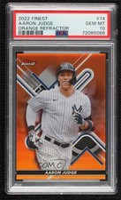 2022 Topps Finest Orange Refractor 18/25 Aaron Judge #74 PSA 10 GEM MT tw0