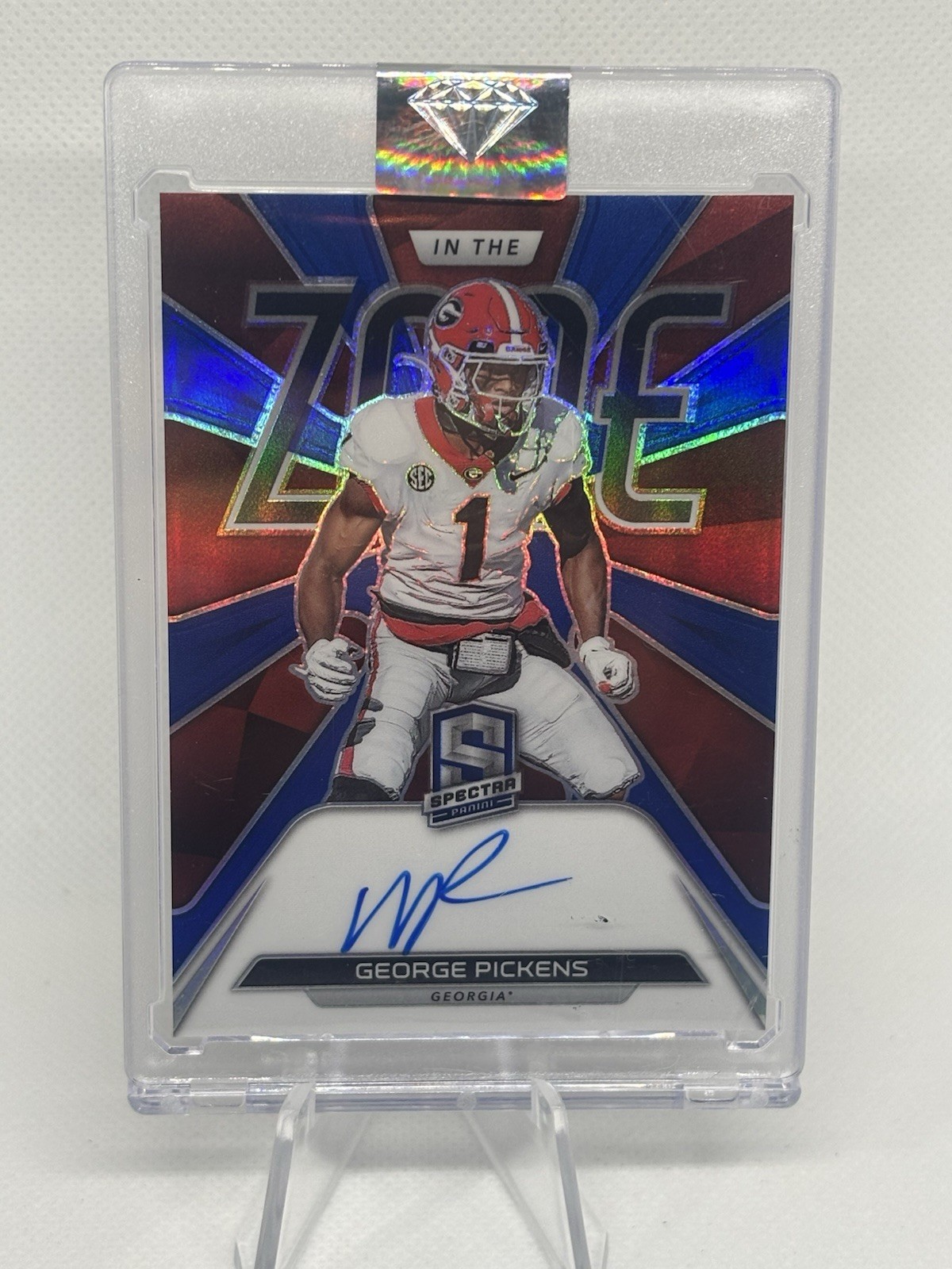 George Pickens Panini Chronicles Draft Picks Spectra in the Zone Signatures #ZGPI Blue