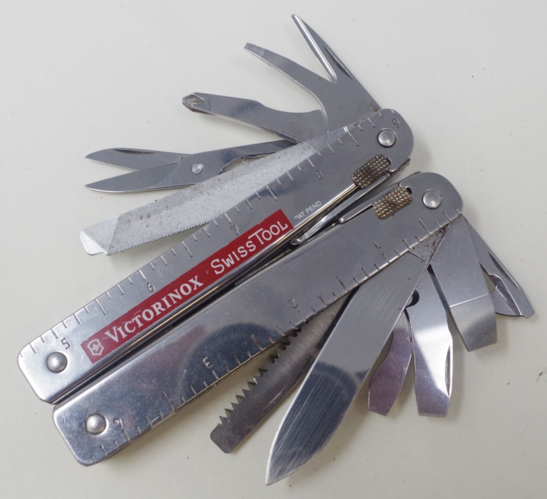Silver Victorinox SwissTool X w/ Scissors Multi-Tool Pocket Knife