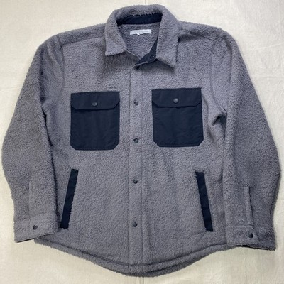 Outerknown Gray Skyline Fleece Sherpa Shacket Jacket Sz XL