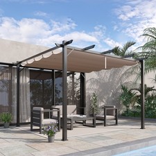 3x3(m) Pergola Gazebo Awning Canopy Garden Sun Shade Shelter Aluminium