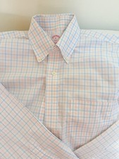 Brooks Brothers The Original Polo Blue Plaid Pink Button Down Shirt 346 Size M