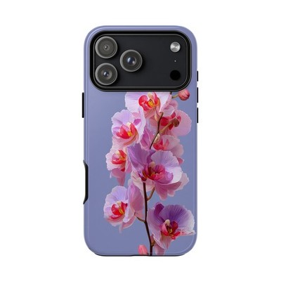 For iPhone / Galaxy / Pixel | Phone Ink Case - Pink Orchid Flower Purple